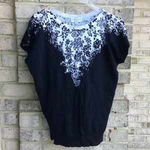 Joseph A Floral Top Raglan Sleeve Sweater